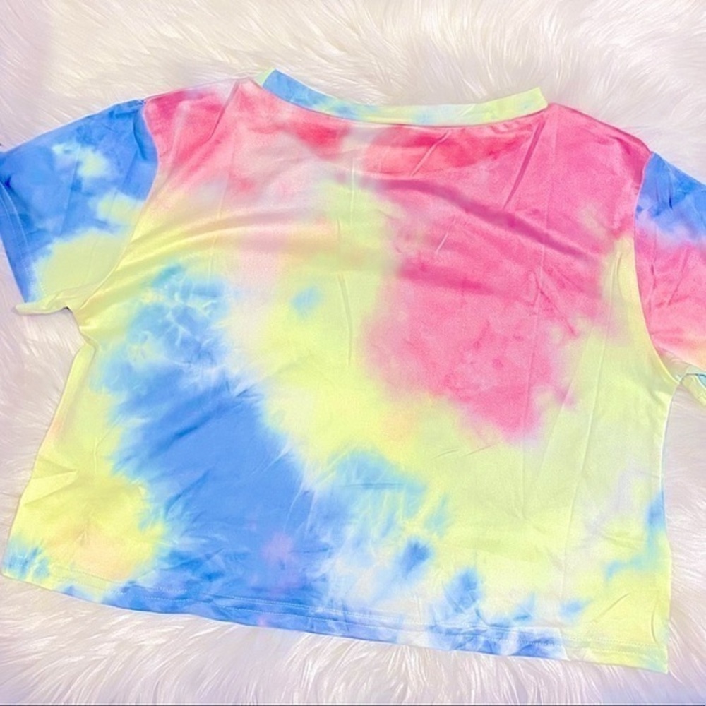 Tie-dye Cropped Tee Sherbet Colors! NWT Super Soft